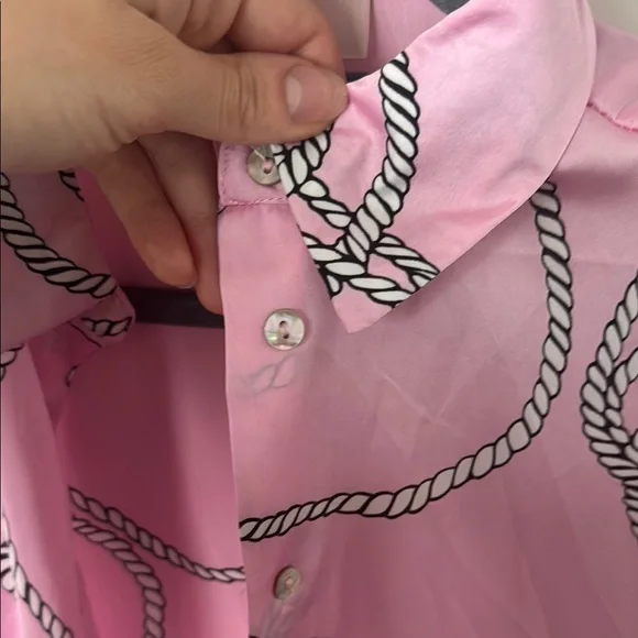 Pink Button Down Shirt with Nautical Pattern - Picture 5 of 5